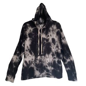 Sundry Tie Dye Hoodie Sweatshirt Sz 3 XL Black and White Super Soft Made in USA